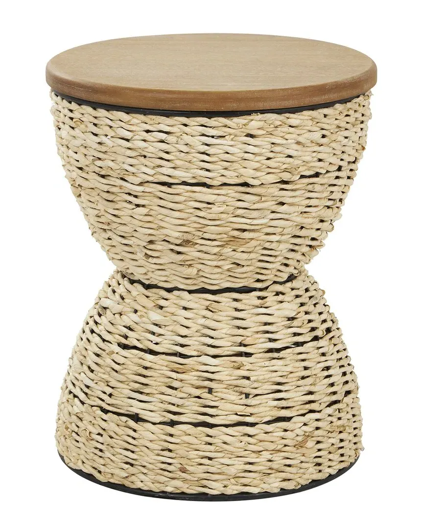 Handmade Rattan Woven Stool - Brown, Wood image