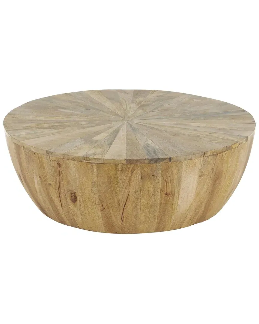 Handmade Round Coffee Table - Brown, Mango Wood image