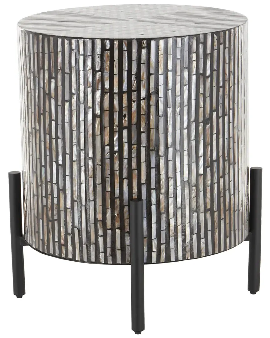 Handmade Round Coffee Table - Multicolored, Mother-of-Pearl image