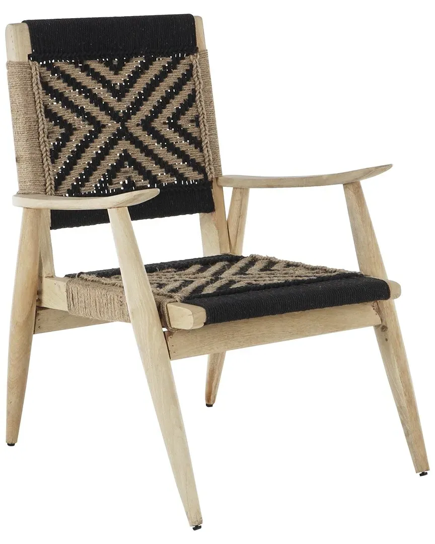 Handmade Square Accent Chair - Black, Jute image
