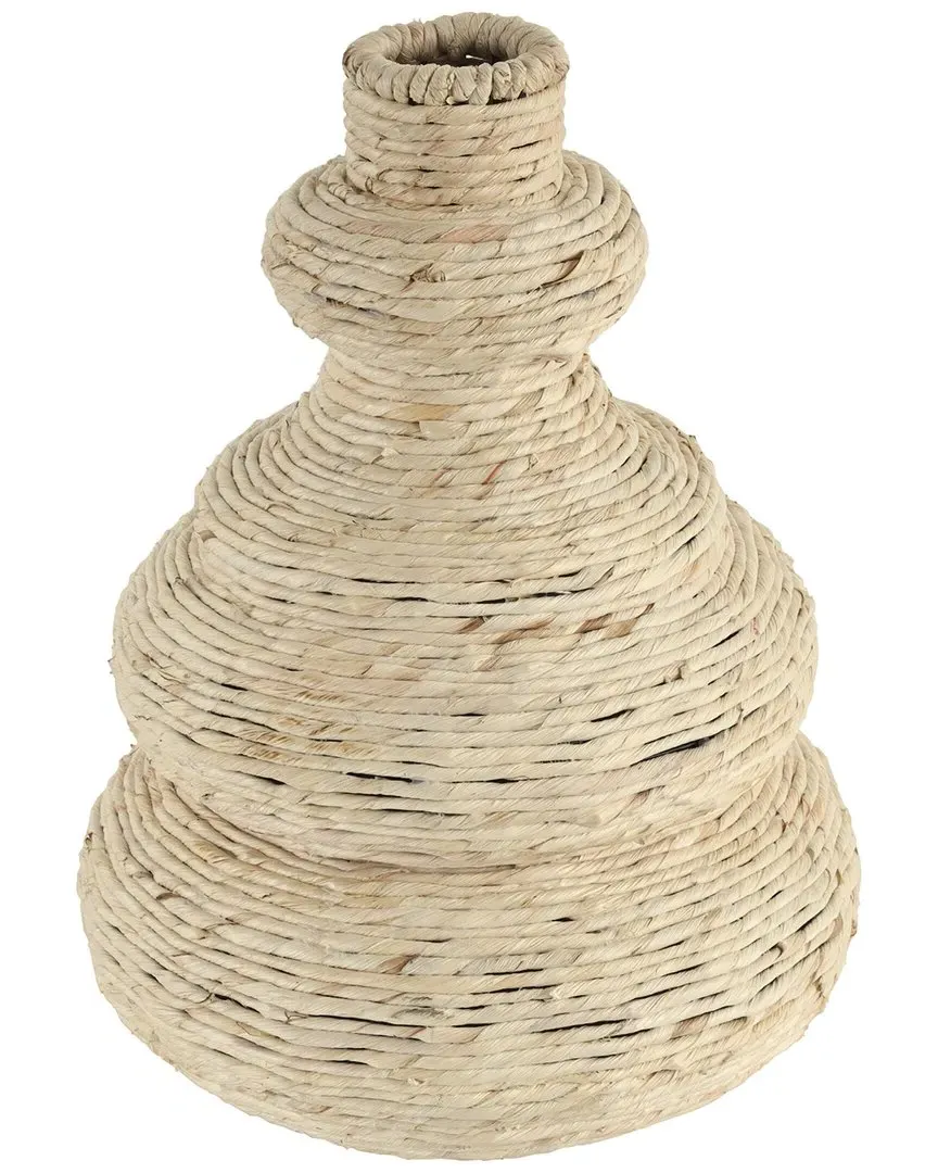 Handmade Wrapped Vase - Beige, Seagrass image