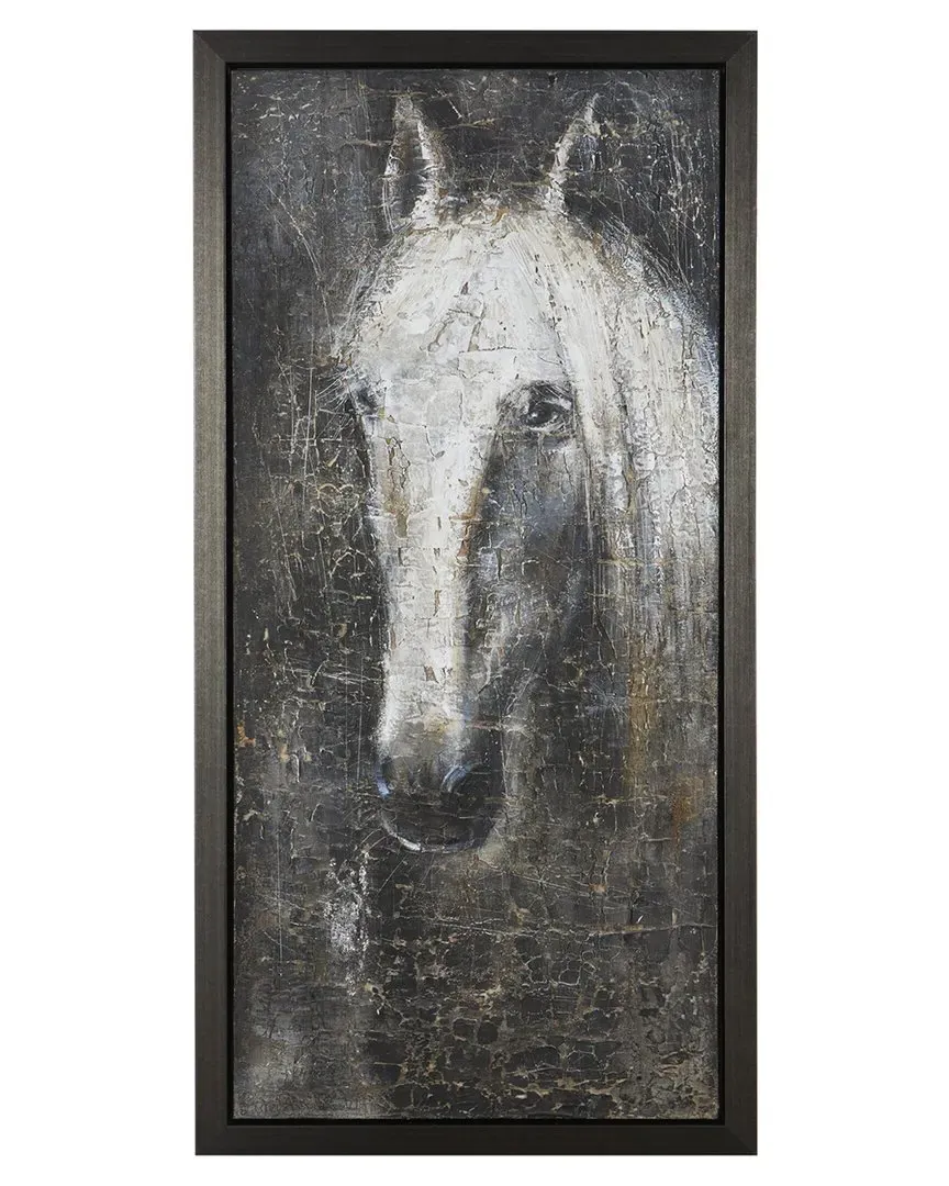 Horse Textured Canvas Wall Art - Black