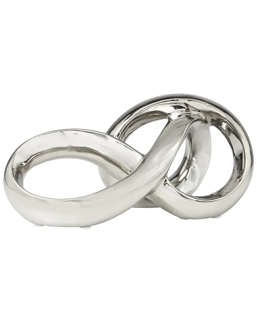 Infinity Loop Abstract Sculpture - Silver, Ceramic image