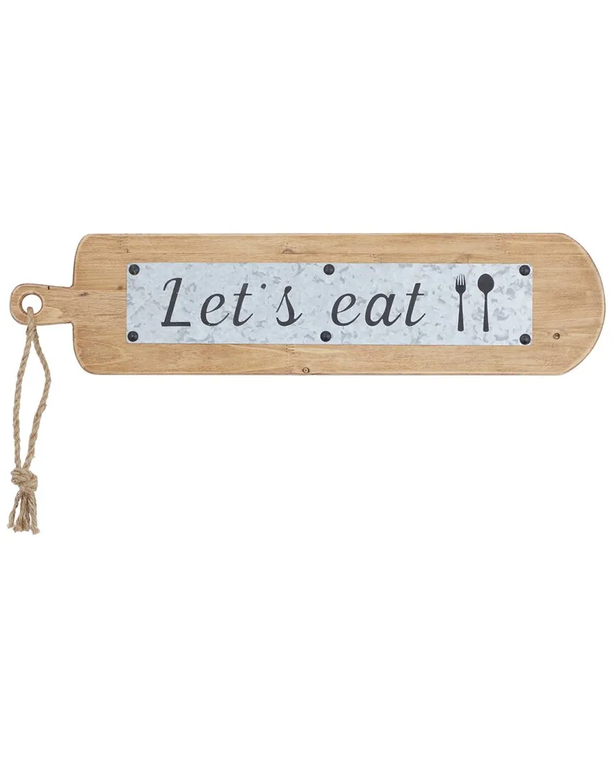 Let's Eat Wall Sign - Brown, Fir Wood