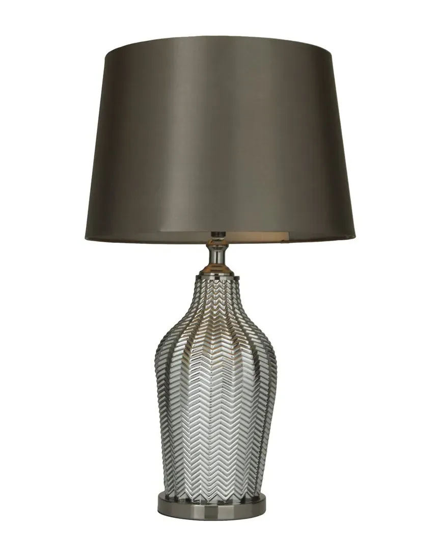 Linen Table Lamp - Black, Glass