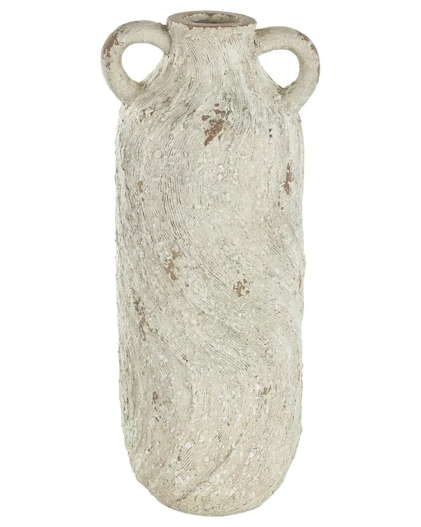 Magnesium Oxide Distressed Decorative Vase - Cream image