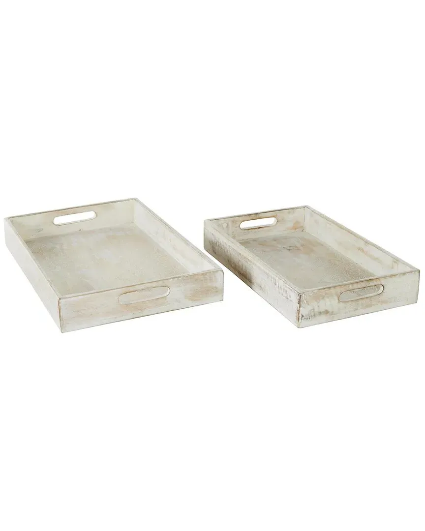 Mango Wood Tray Set - Cream image