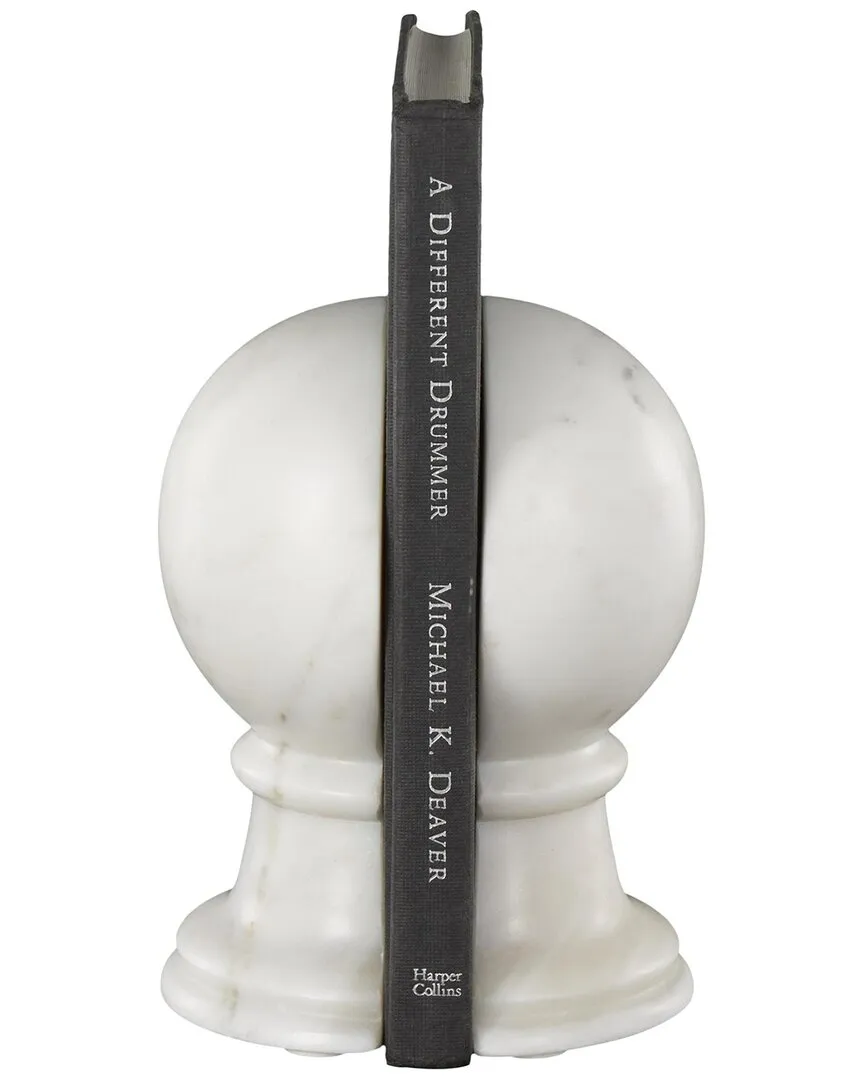Marble Bookends Set - White image