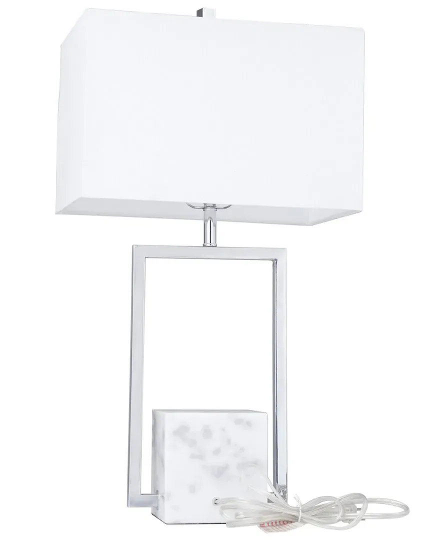 Marble Table Lamp - Silver