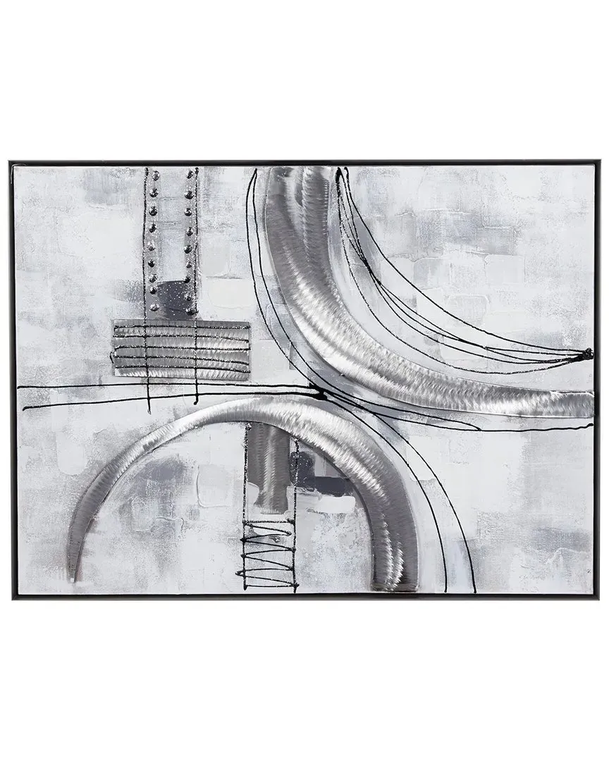 Metal Abstract Framed Wall Art - Grey image