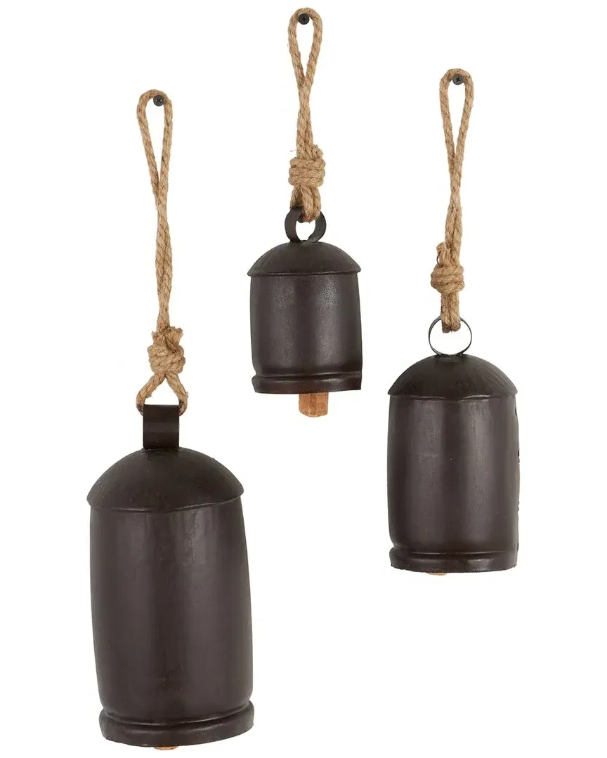 Metal Decorative Cow Bells Set - Black image