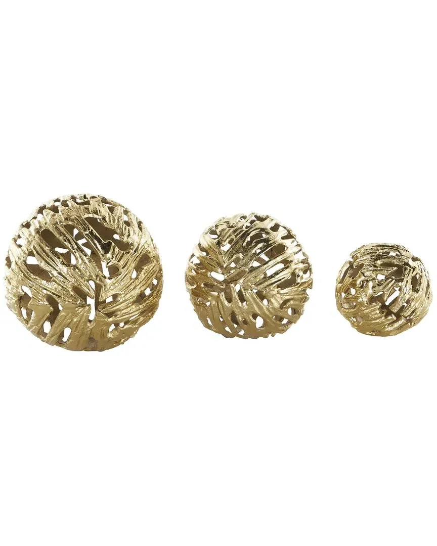 Metal Orbs Set of 3 Vase Filler - Gold image