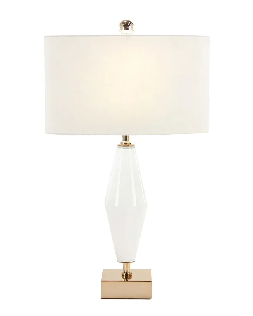 Metal Table Lamp - White, Glass image