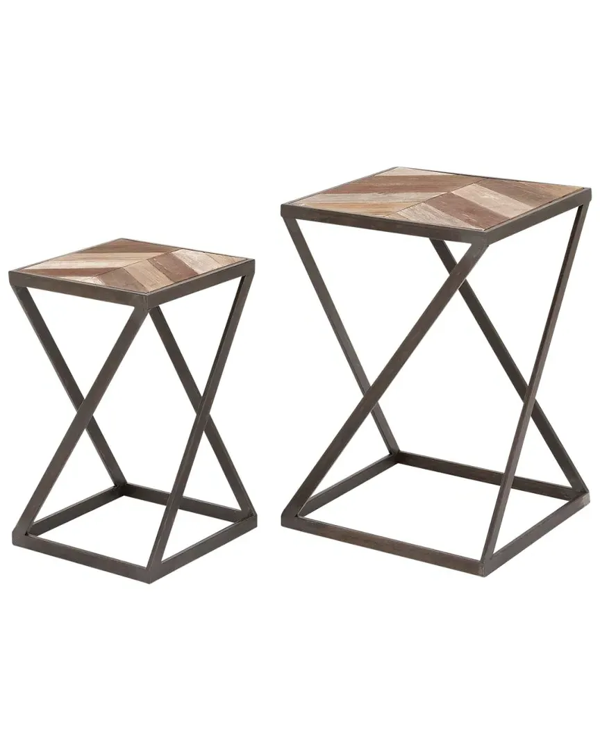 Metal Wood Table Set of 2 - Cypress, Iron image