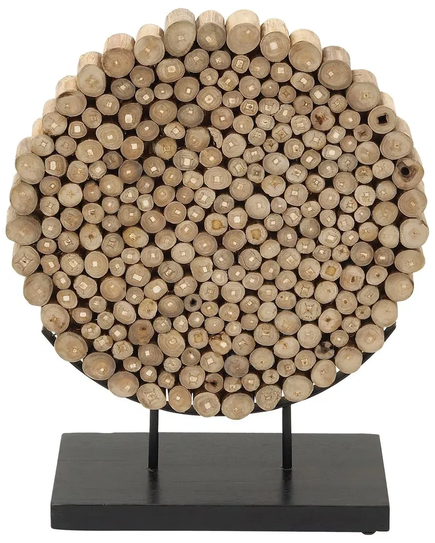 Nature Teak Wood Sculpture - Tan