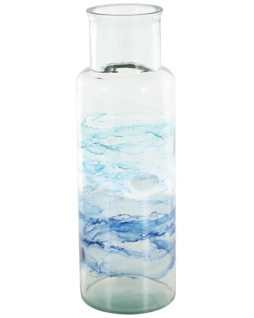 Nautical Recycled Glass Vase - Blue image