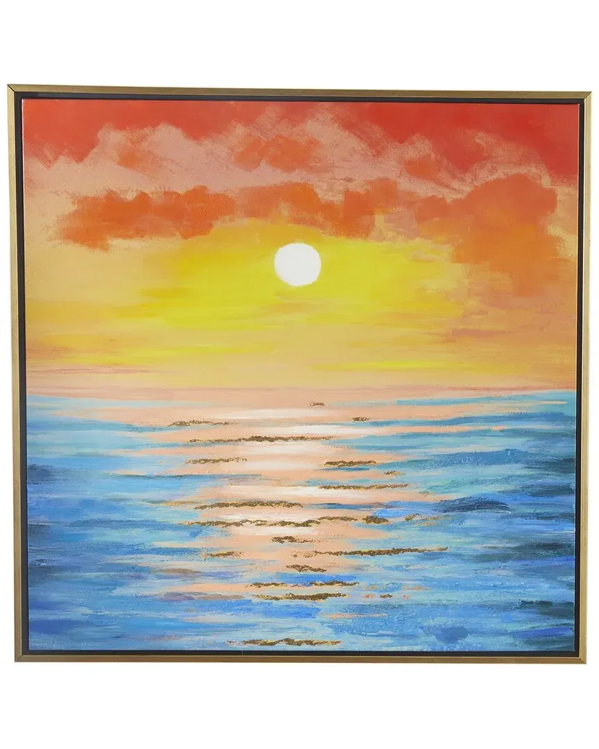 Ocean Sunset Framed Wall Art - Multicolored, Canvas image