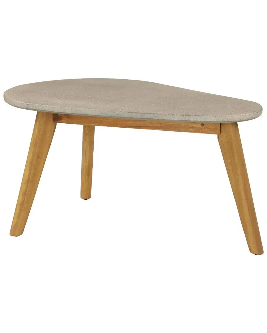 Oval Outdoor Accent Table with Tapered Legs - Grey