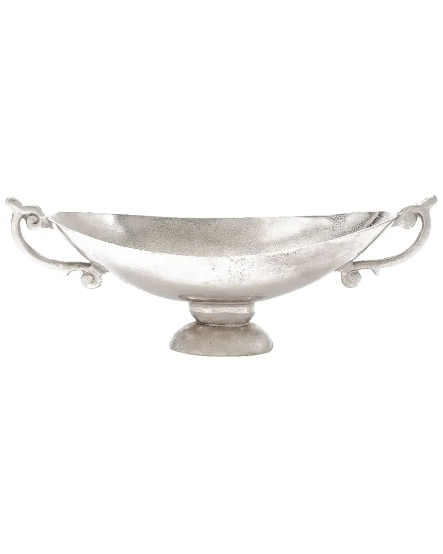 Oval Pedestal Bowl with Handles - Blemished Silver, Aluminum image
