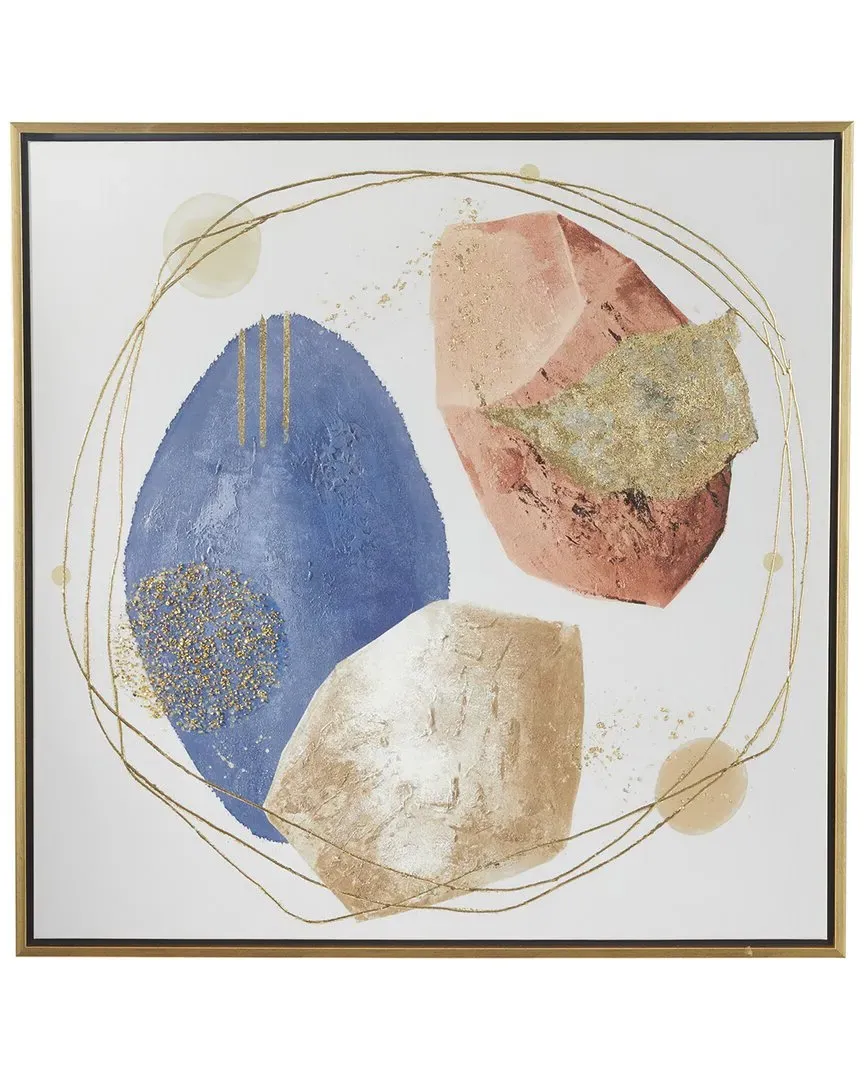 Overlapping Circle Framed Wall Art - Gold image