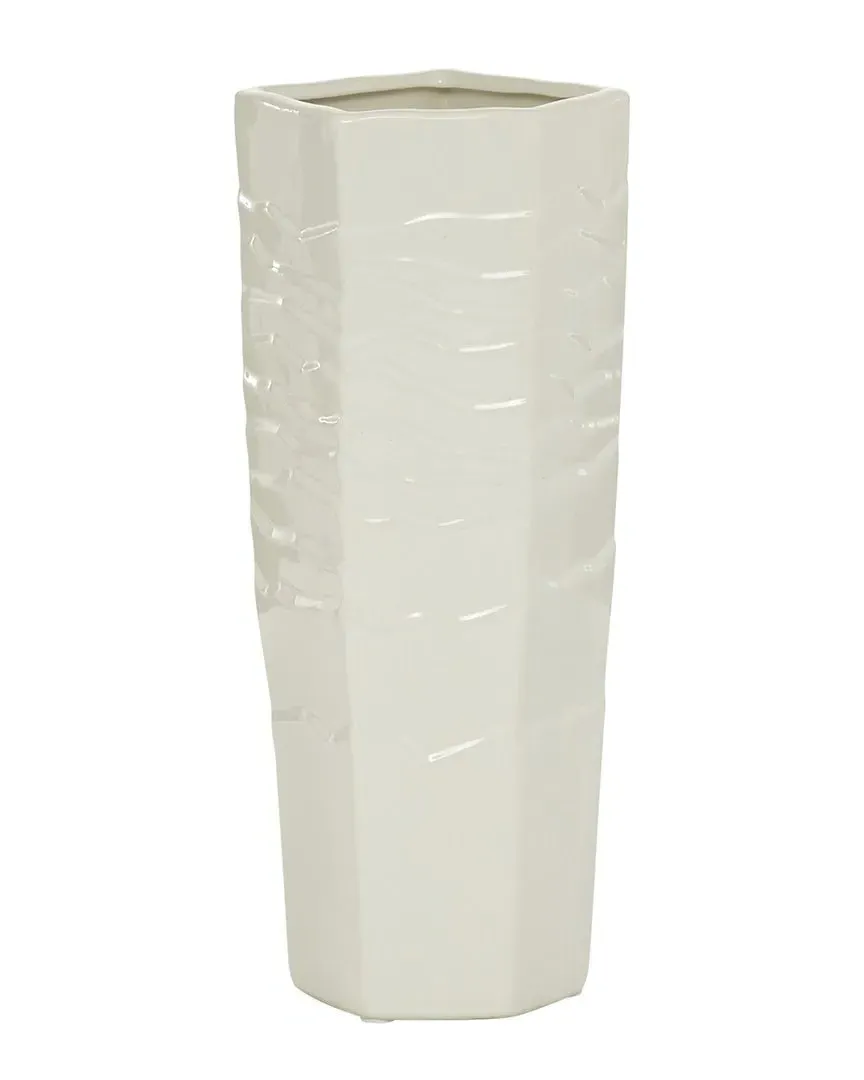 Pentagon Ceramic Vase - White image