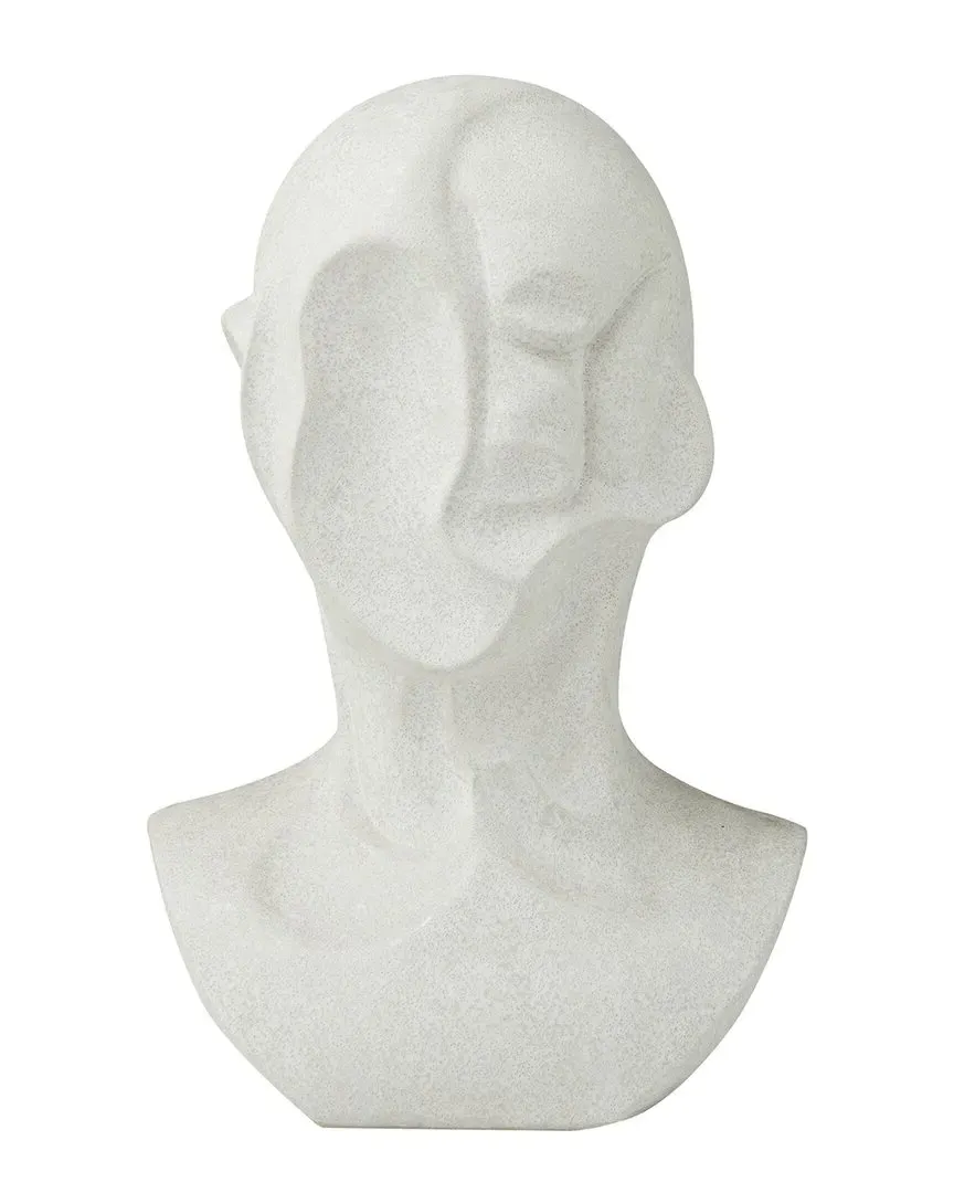 People Ceramic Head Sculpture - White