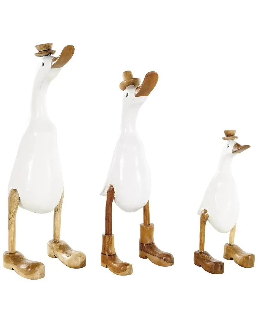 Peyton Lane Bamboo Wood Sculpture Set - White image