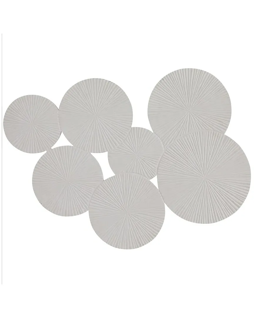 Plate Carved Pinwheel Wall Decor - White, Wood