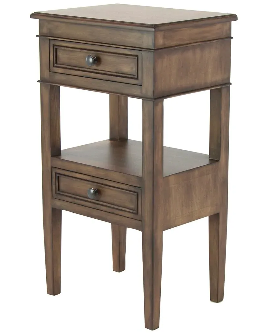 Rectangle Accent Table with Drawers - Brown, Pine