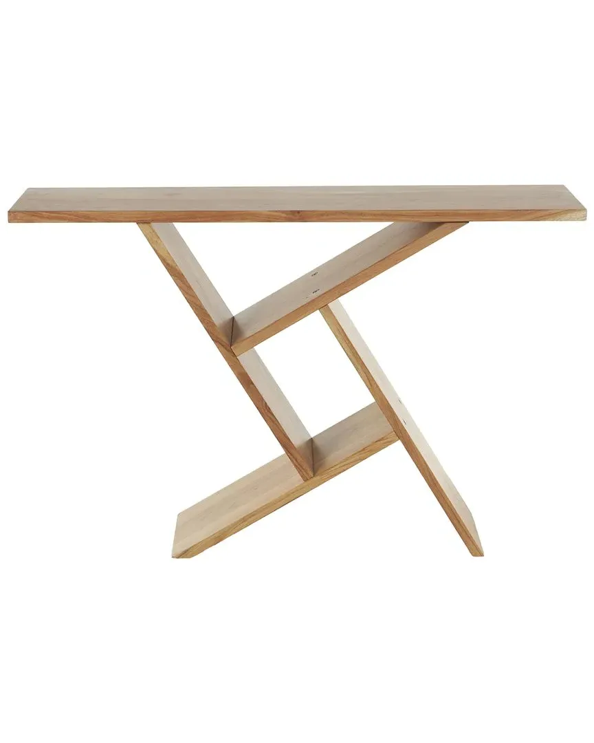 Rectangle Console Table with Geometric Legs - Brown, Acacia image