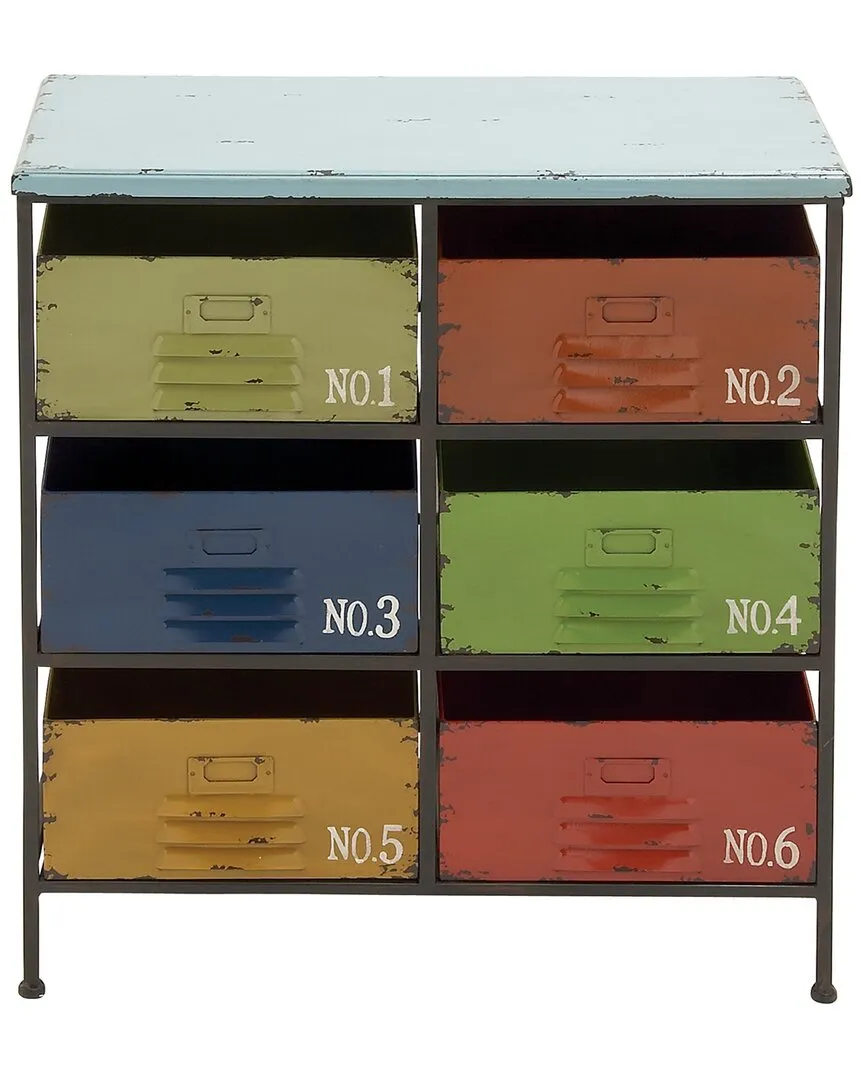 Rectangle Storage Unit with Drawers - Multicolored
