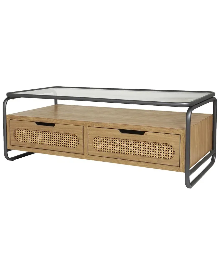 Rectangular Coffee Table with 2 Drawers - Brown, MDF image