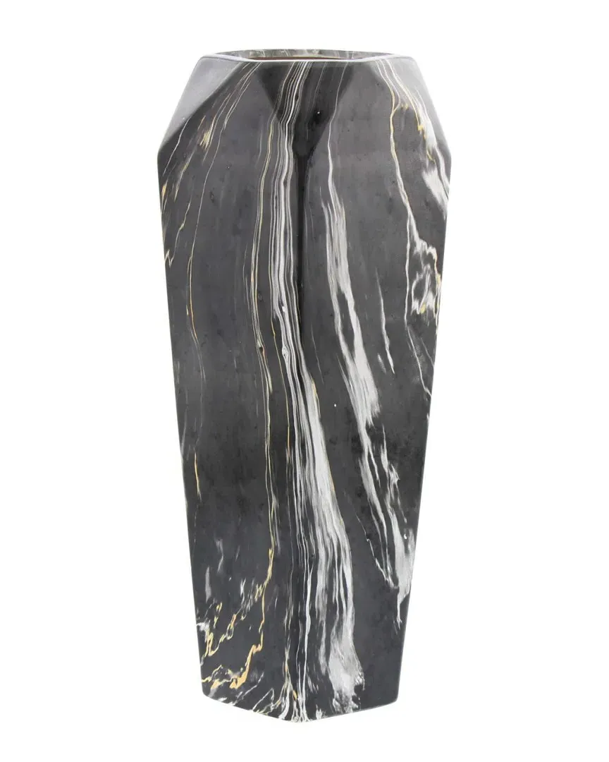 Reflections Ceramic Marble Vase - Black, Stoneware image