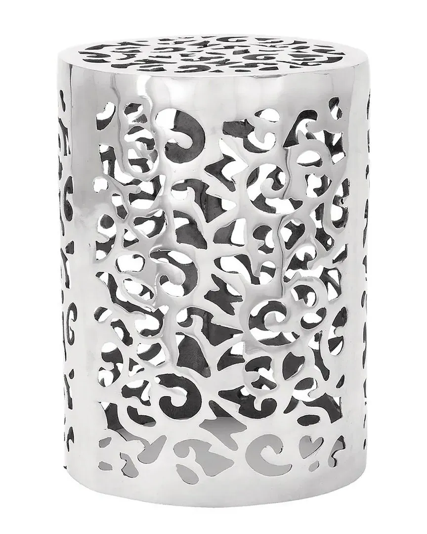 Round Accent Stool - Silver, Aluminum