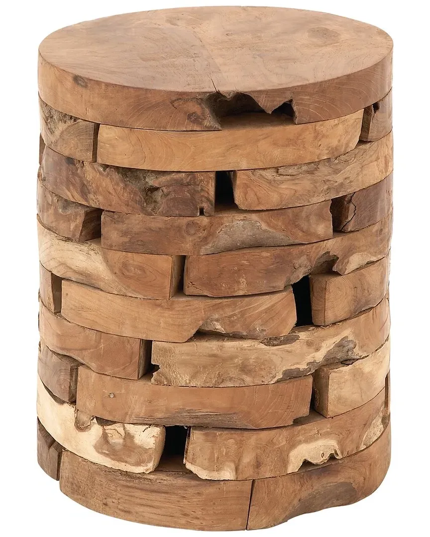 Round Accent Table - Light Brown, Teak