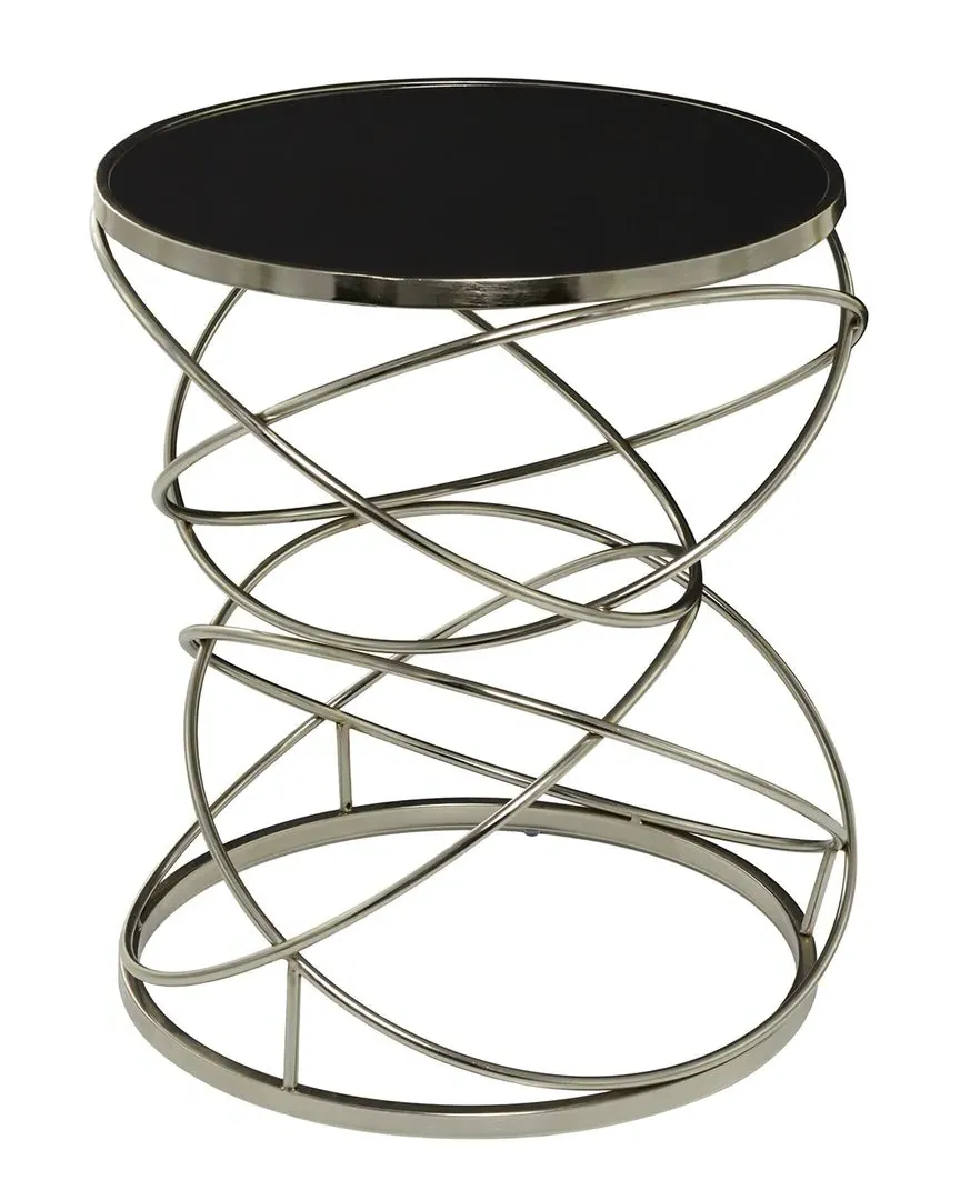 Round Accent Table - Silver, Marble image