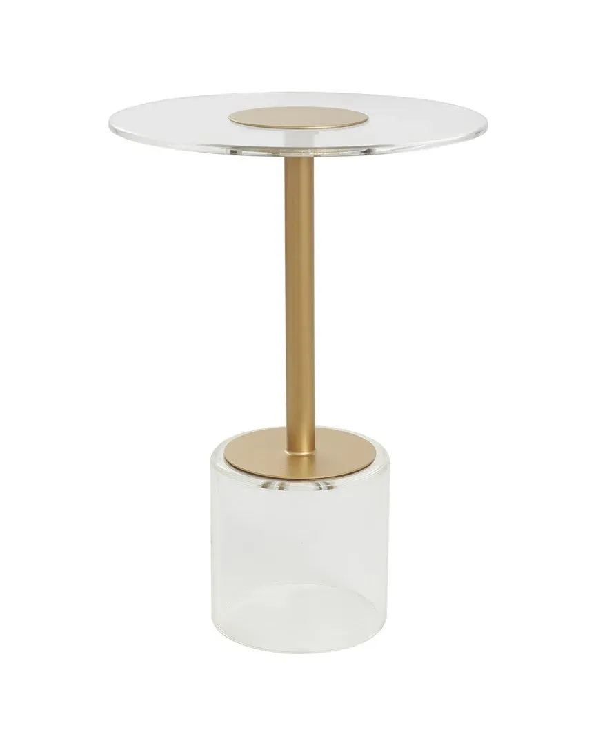 Round Accent Table with Elevated Base - Clear, Acrylic