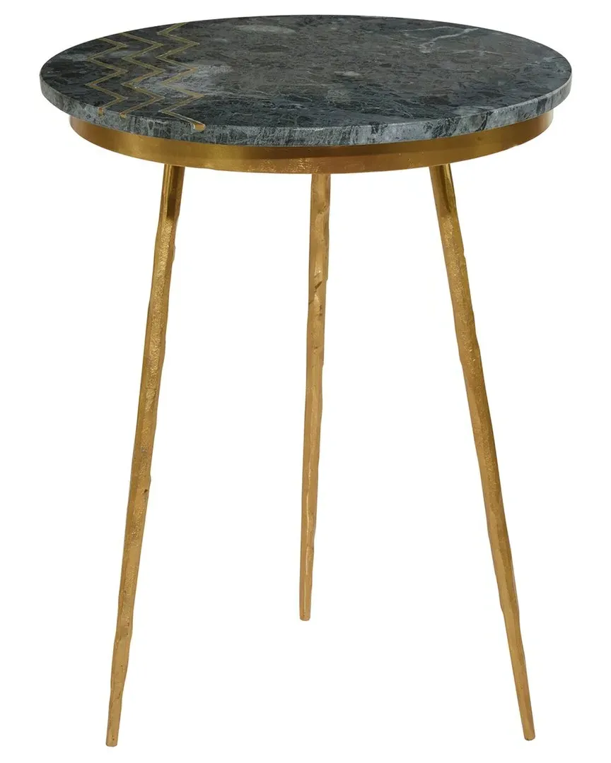 Round Ceramic Accent Table - Gold, Stoneware image