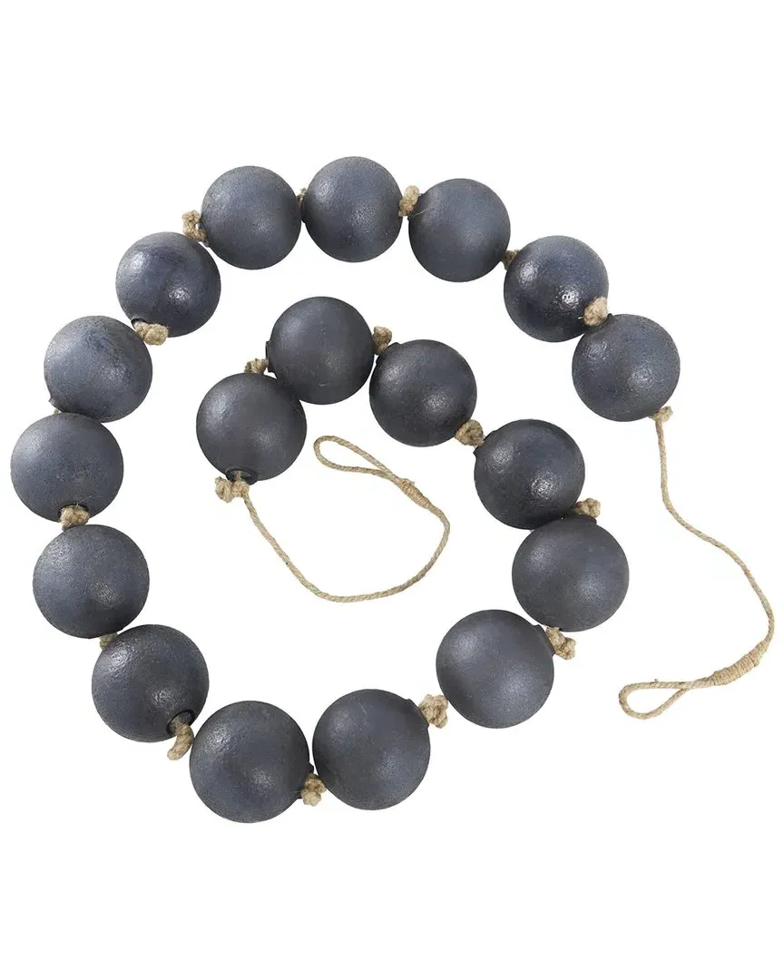 Round Extra Long Frosted Orb Beaded Garland - Black, Glass image