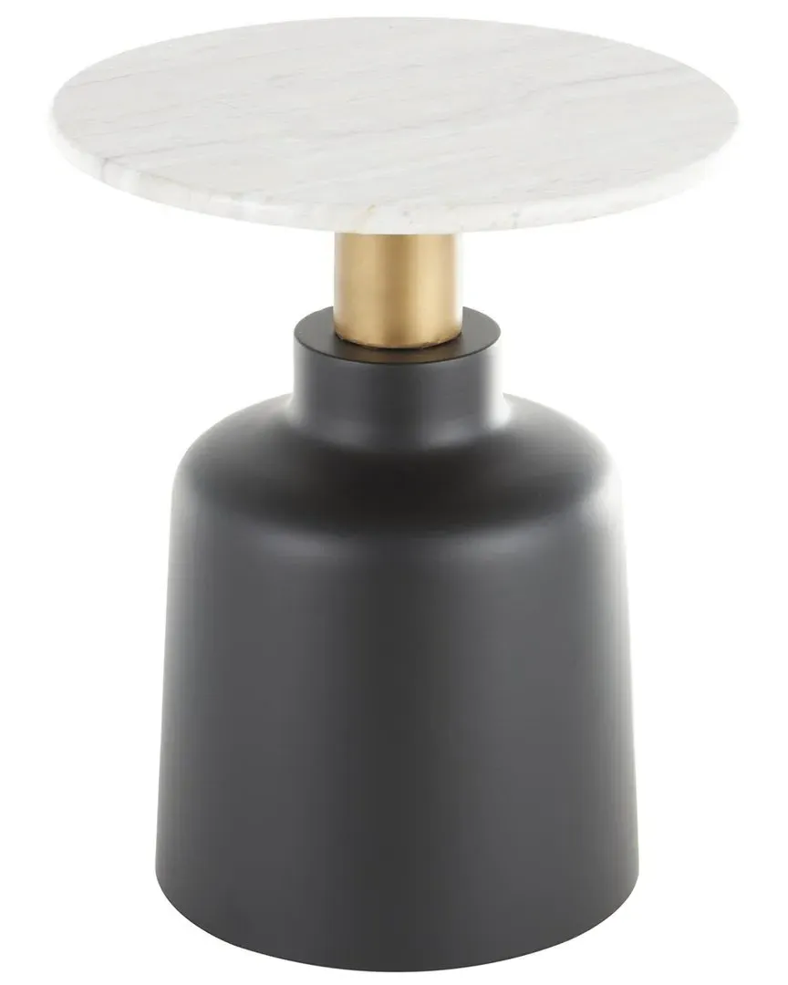 Round Pedestal Accent Table - Black, Faux Marble image