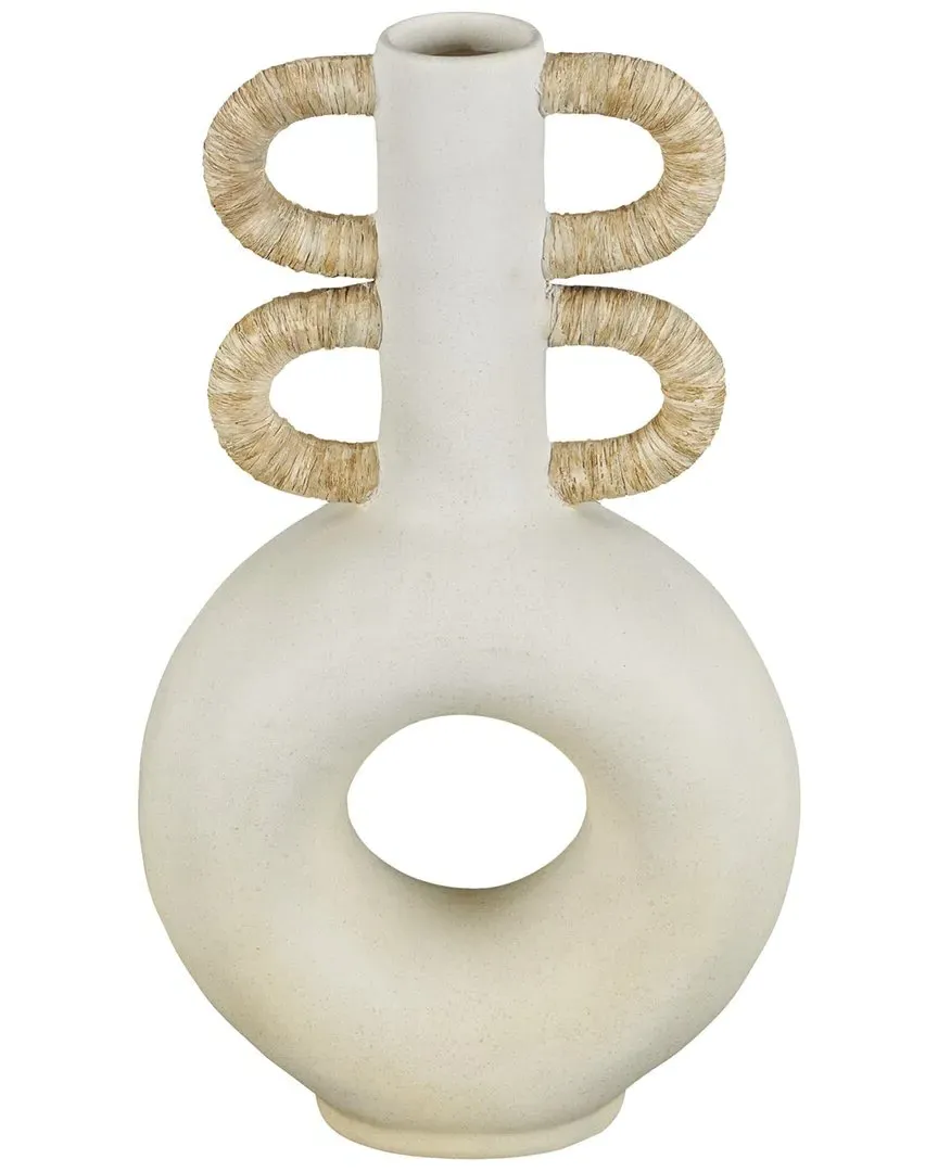 Round Speckled Vase - Cream, Resin image