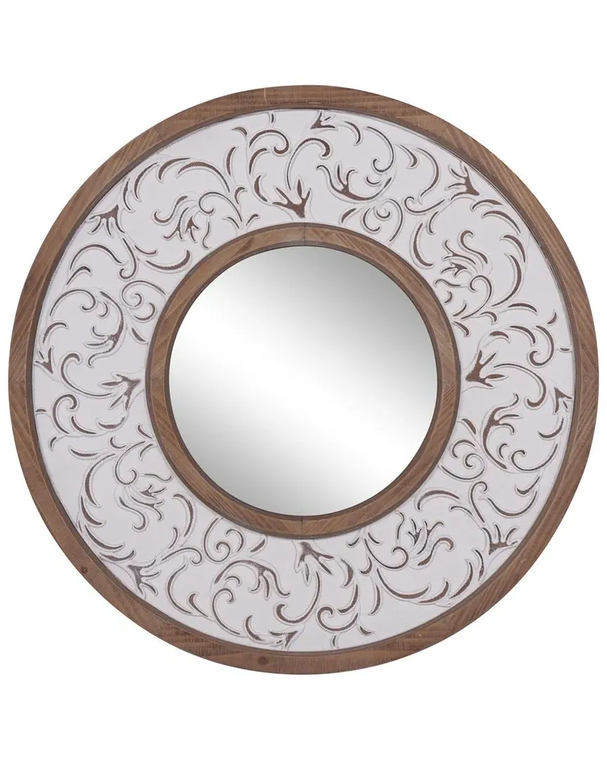 Round Wall Mirror - White, Wood