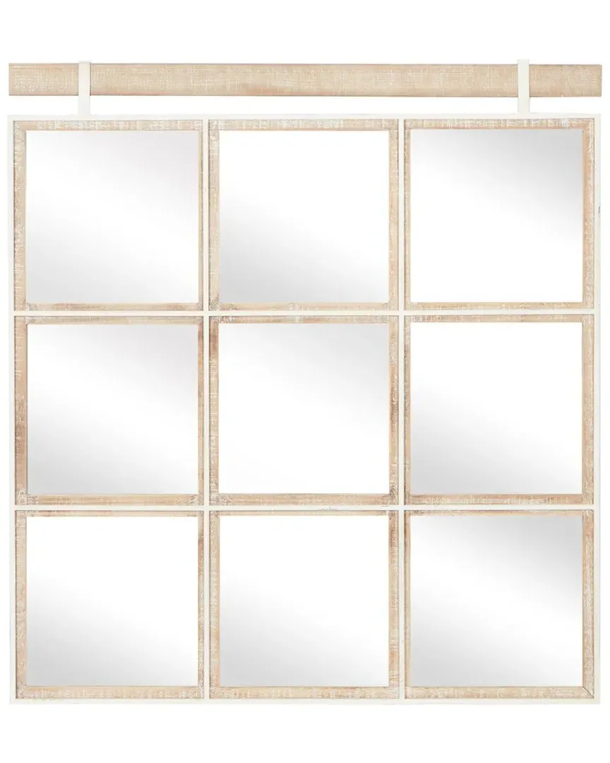 Rustic Wall Mirror - Brown, Wood