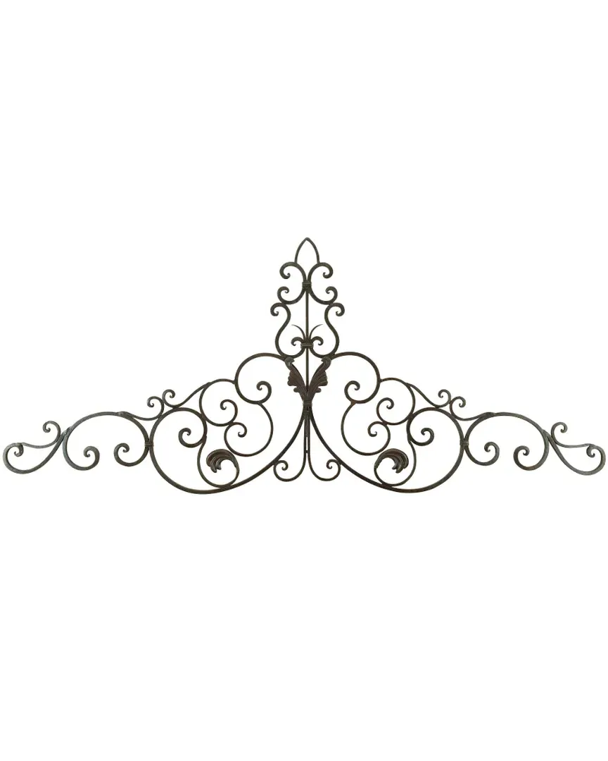 Scrollwork Elongated Wall Sculpture - Bronze image