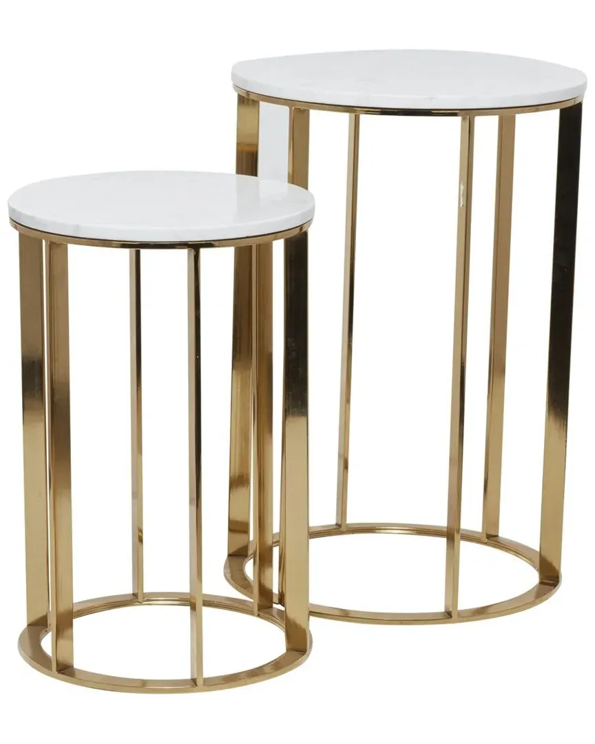 Set of 2 Accent Tables - Gold