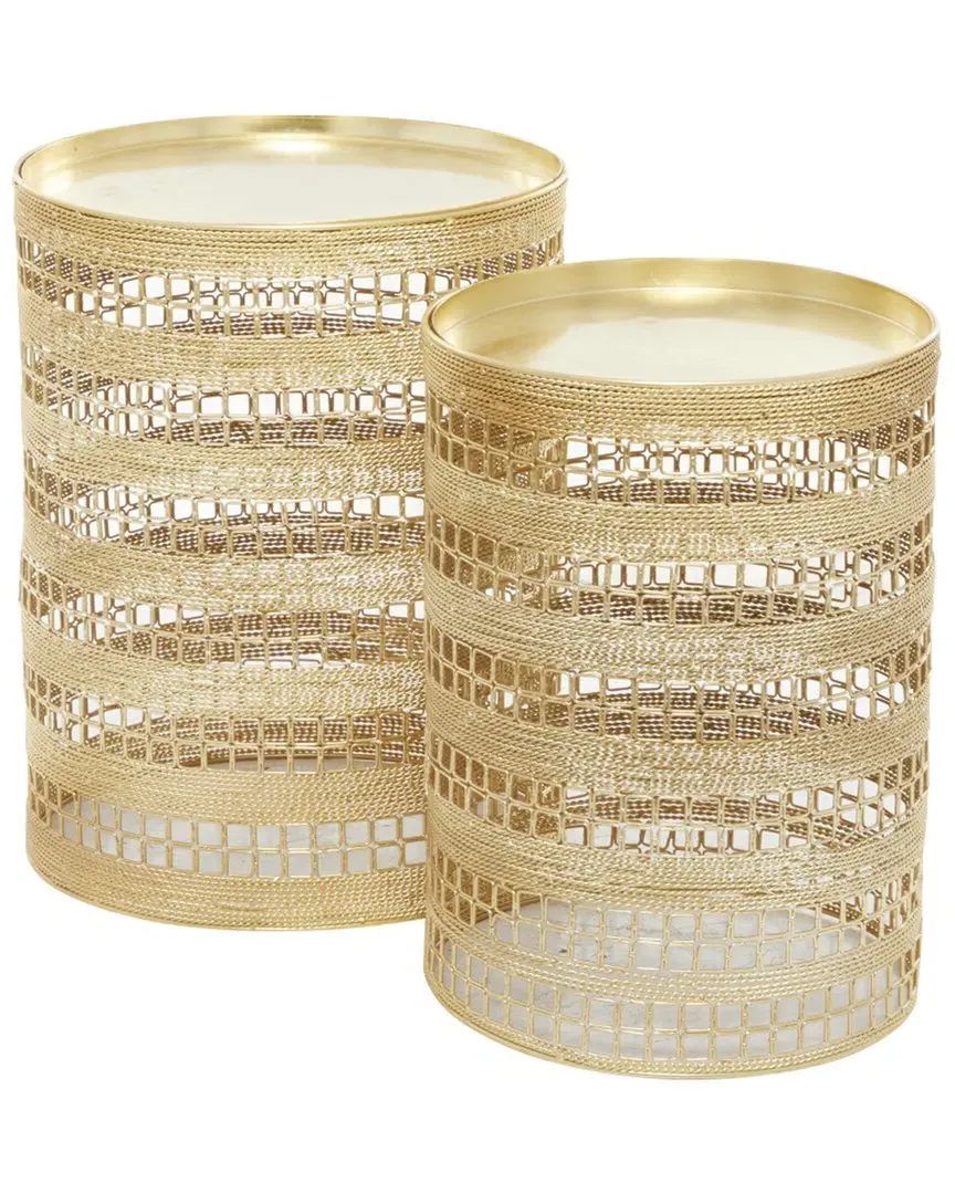 Set of 2 Accent Tables - Gold image