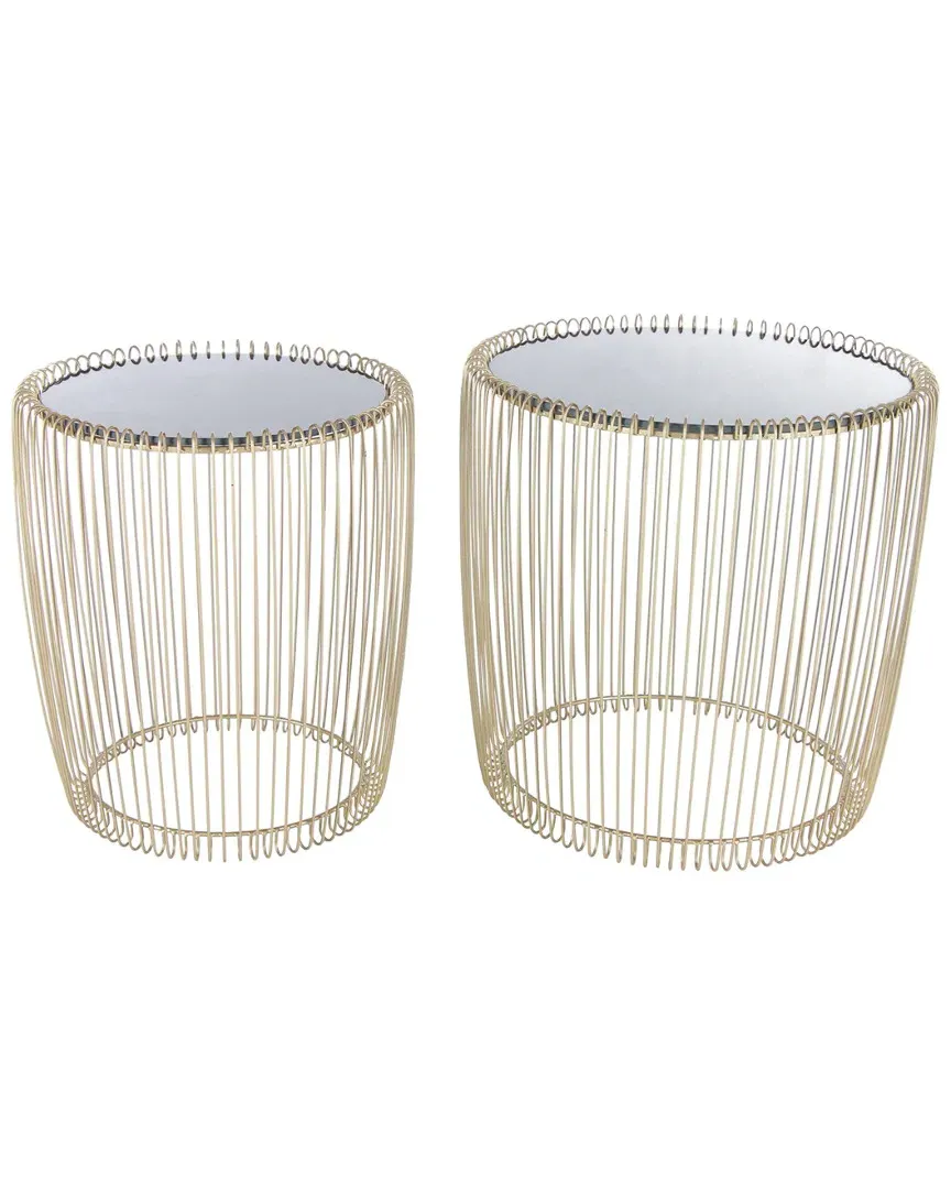 Set of 2 Accent Tables - Gold