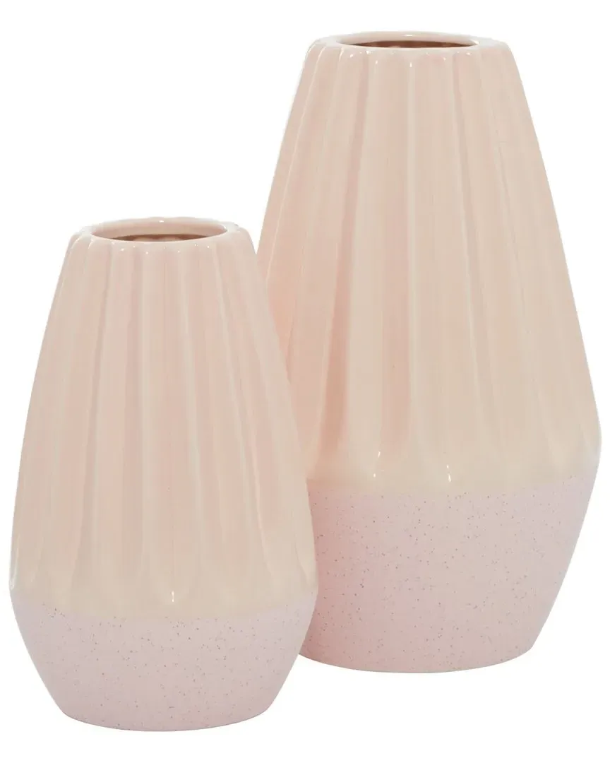 Set of 2 Ceramic Vases - Pink image