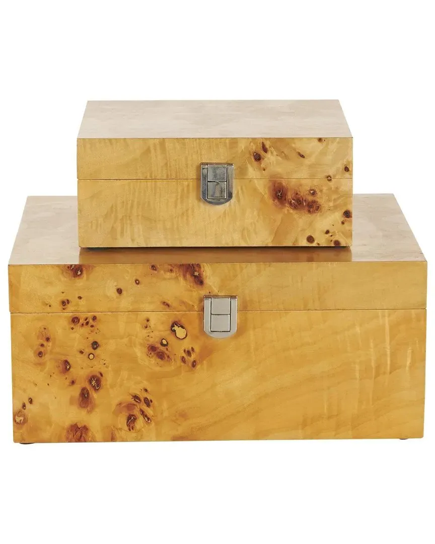 Set of 2 Decorative Boxes - Brown, Fir image