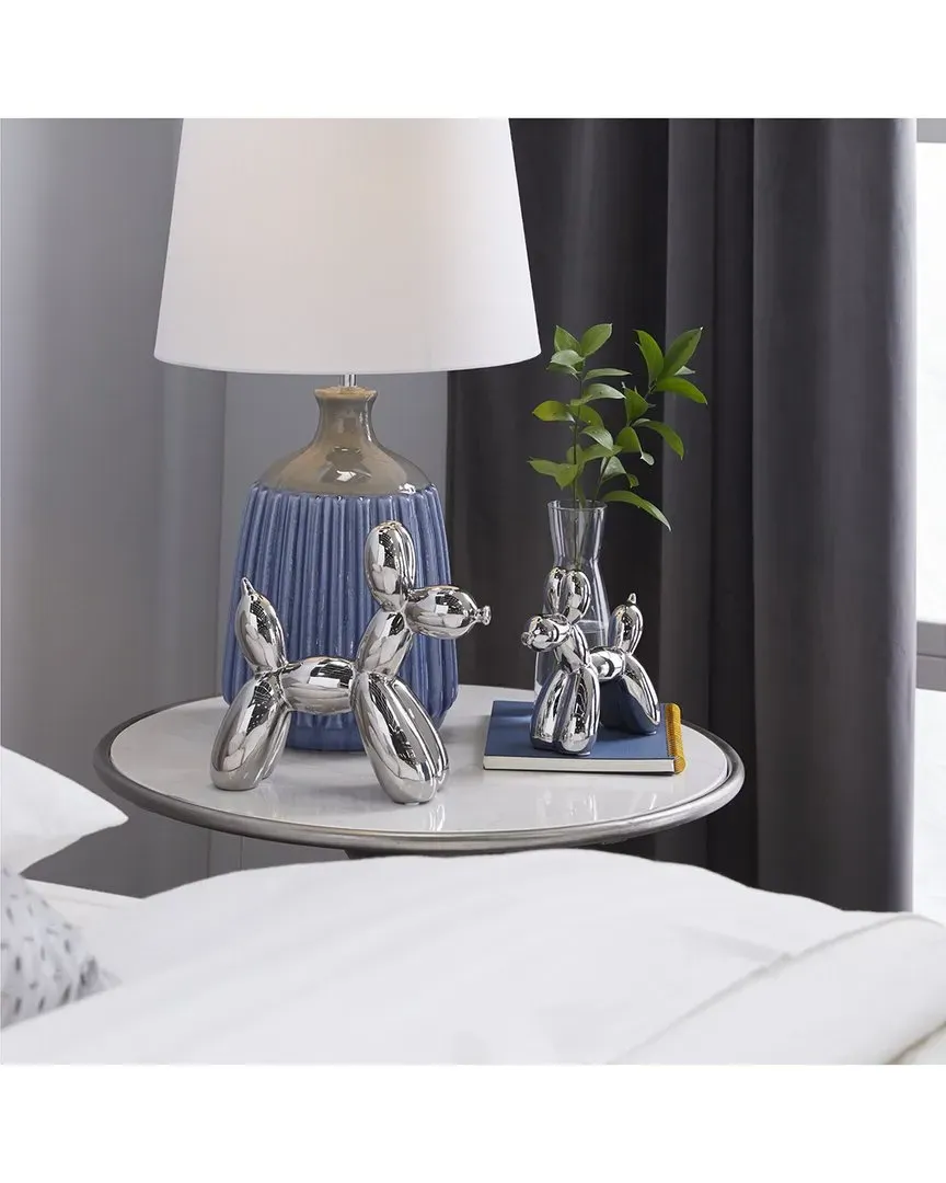 Set of 2 Dog Ceramic Sculpture - Silver image